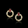 Regina Single Link Earrings | Diamonds & Ruby