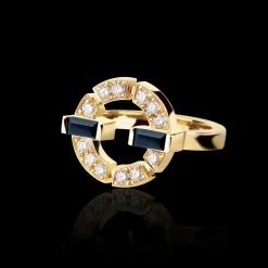 Regina Single Link Ring (Diamonds and Australian Black Sapphires)