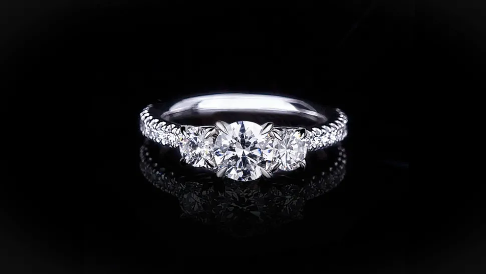 Renaissance 0.80ct Trilogy Round Diamond Engagement Ring