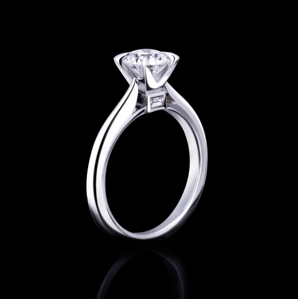 Silhouette 1.02ct Round Diamond Engagement Ring