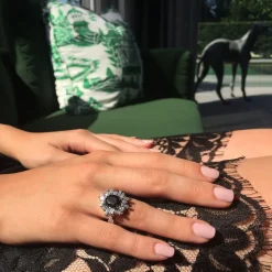 Stella Diamond and Australian Black Sapphire Ring