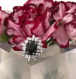 Stella Diamond and Australian Black Sapphire Ring
